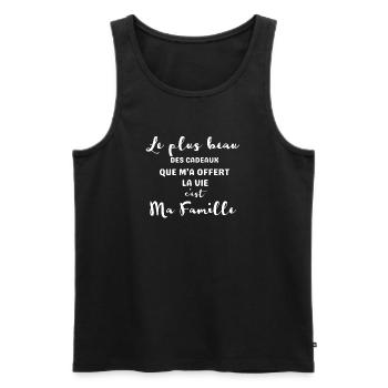 Meine Familie, das beste Geschenk des Lebens - Männer Premium Bio Tank Top - Schwarz - Vorne - Michal (187cm)