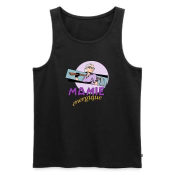Energetic granny - Men's Premium Organic Tank Top - black - Front - AI Model Male 178 light (178cm)