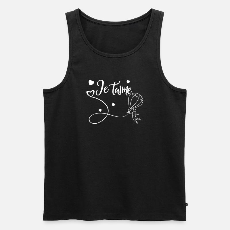 Ich liebe dich - Männer Premium Bio Tank Top - Schwarz