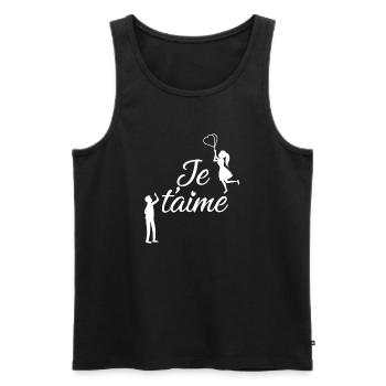 Ich liebe dich - Männer Premium Bio Tank Top - Schwarz - Vorne - Michal (187cm)