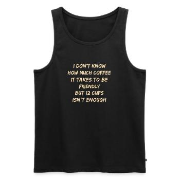 Caffeinated Kindness Quote Tee - Men's Premium Organic Tank Top - black - Front - AI Model Male 178 light (178cm)