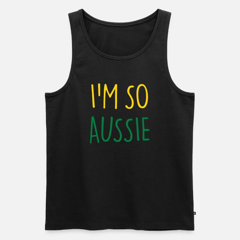 I'M SO AUSSIE Australisch Australien - Männer Premium Bio Tank Top - Schwarz