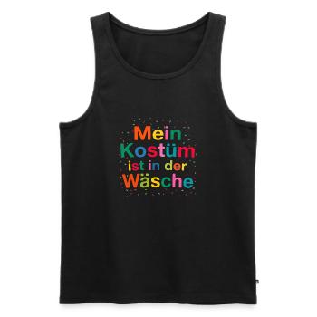 Karnevalskostüm Mein Kostüm ist in der Wäscherei - Männer Premium Bio Tank Top - Schwarz - Vorne - AI Model Male 178 light (178cm)