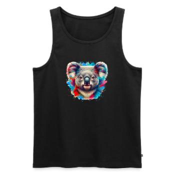 Koala - Men's Premium Organic Tank Top - black - Front - AI Model Male 178 light (178cm)