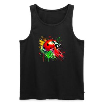 Marienkäfer - Männer Premium Bio Tank Top - Schwarz - Vorne - Michal (187cm)