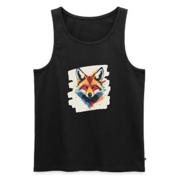 Fuchs - Männer Premium Bio Tank Top - Schwarz - Vorne - AI Model Male 178 light (178cm)