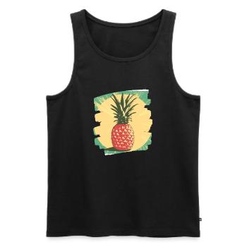 Ananas - Männer Premium Bio Tank Top - Schwarz - Vorne - AI Model Male 178 light (178cm)