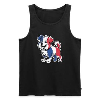 Dog in the colors of the French flag 2026 - Men's Premium Organic Tank Top - black - Front - AI Model Male 178 light (178cm)