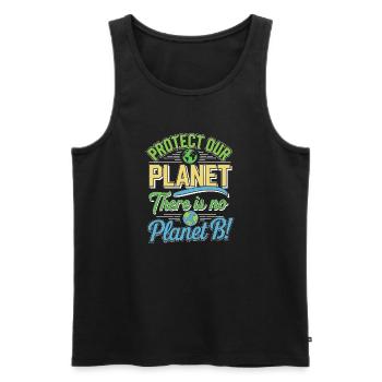 Tag der Erde - Es gibt keinen Planeten B! - Männer Premium Bio Tank Top - Schwarz - Vorne - Michal (187cm)