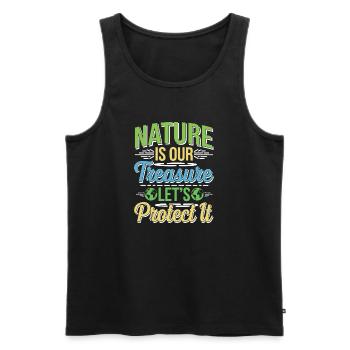 Tag der Erde - Es gibt keinen Planeten B! - Männer Premium Bio Tank Top - Schwarz - Vorne - Michal (187cm)