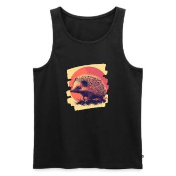 Hedgehog - Men's Premium Organic Tank Top - black - Front - AI Model Male 178 light (178cm)