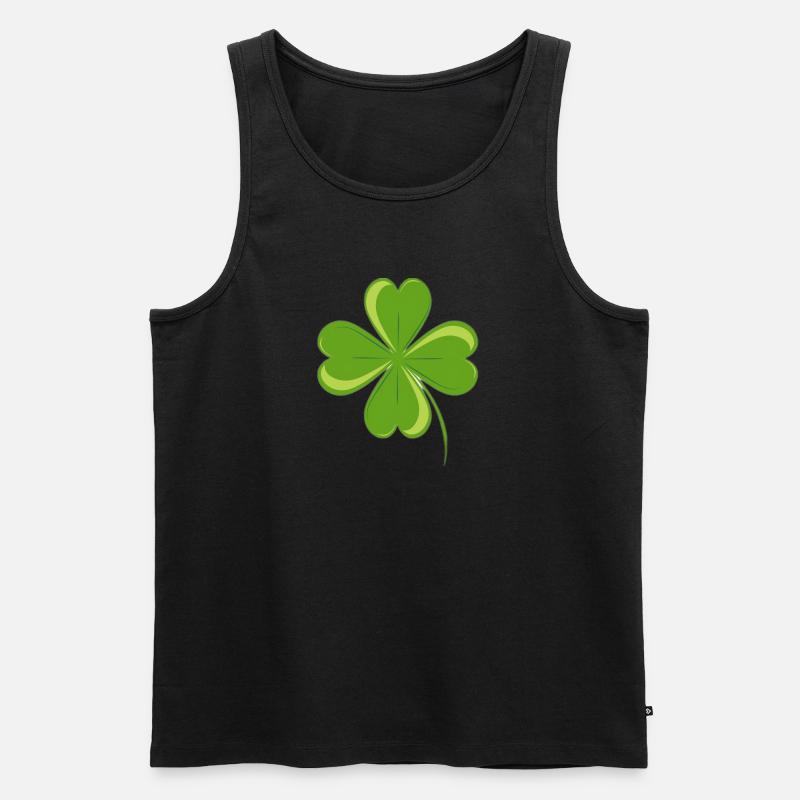 4-blättriges Kleeblatt. - Männer Premium Bio Tank Top - Schwarz