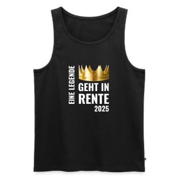Eine Legende geht in Rente 2025 mit goldener Krone - Männer Premium Bio Tank Top - Schwarz - Vorne - Michal (187cm)