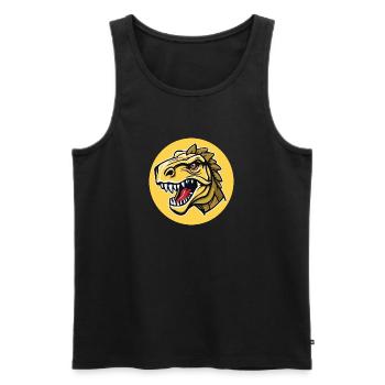 La tête d’un dinosaure à l’allure dangereuse - Débardeur bio Premium Homme - noir - Devant - AI Model Male 178 light (178cm)