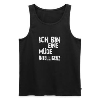 AI Saying: I'm a tired intelligence - Men's Premium Organic Tank Top - black - Front - Michal (187cm)