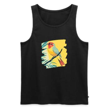 Canary - Men's Premium Organic Tank Top - black - Front - Michal (187cm)