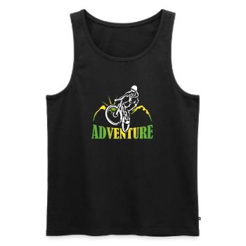 Bike Adventure Tours Mountainbike Shirt Geschenk - Männer Premium Bio Tank Top - Schwarz - Vorne - Michal (187cm)