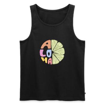Aloha - Men's Premium Organic Tank Top - black - Front - AI Model Male 178 light (178cm)