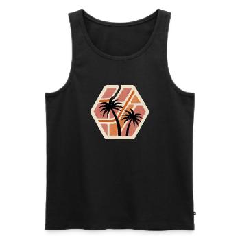 Geometrische tropische Wurzeln - Männer Premium Bio Tank Top - Schwarz - Vorne - AI Model Male 178 light (178cm)