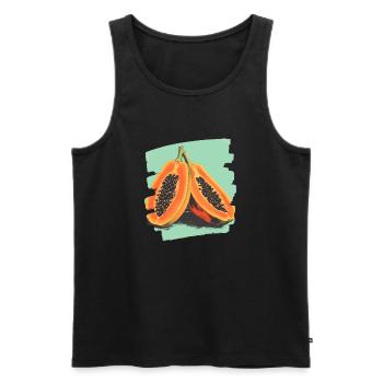 Papaya - Männer Premium Bio Tank Top - Schwarz - Vorne - AI Model Male 178 light (178cm)