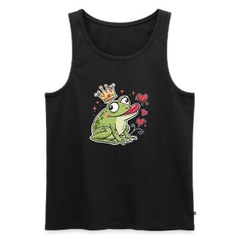 Grenouille Prince Carnaval Carnaval Confettis - Débardeur bio Premium Homme - noir - Devant - Michal (187cm)