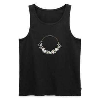 Adriane! Name: Floral - Men's Premium Organic Tank Top - black - Front - AI Model Male 178 light (178cm)