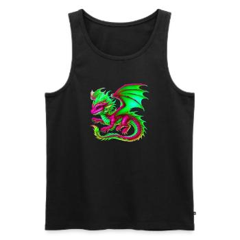 Dragon - Men's Premium Organic Tank Top - black - Front - Michal (187cm)