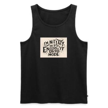 I'm not lazy, I'm in power saving mode - Men's Premium Organic Tank Top - black - Front - Michal (187cm)