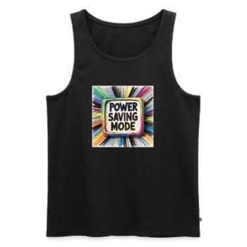 Power Saving Mode - Men's Premium Organic Tank Top - black - Front - AI Model Male 178 light (178cm)