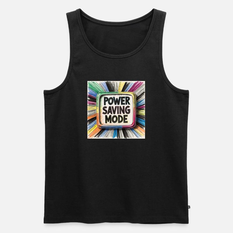 Power Saving Mode - Männer Premium Bio Tank Top - Schwarz