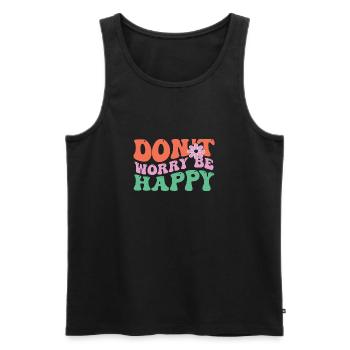 Mach Dir Keine Sorgen – Happy - Männer Premium Bio Tank Top - Schwarz - Vorne - AI Model Male 178 light (178cm)