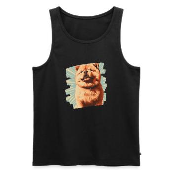 Chow Chow - Männer Premium Bio Tank Top - Schwarz - Vorne - AI Model Male 178 light (178cm)