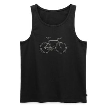 Bike Line Sketch Emblem - Men's Premium Organic Tank Top - black - Front - Michal (187cm)