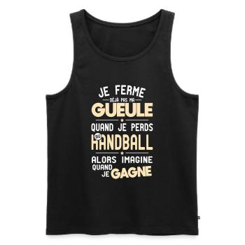 I don't shut my mouth when I lose at handball - Men's Premium Organic Tank Top - black - Front - Michal (187cm)