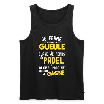 I don't shut my mouth when I lose at padel - Men's Premium Organic Tank Top - black - Front - Michal (187cm)