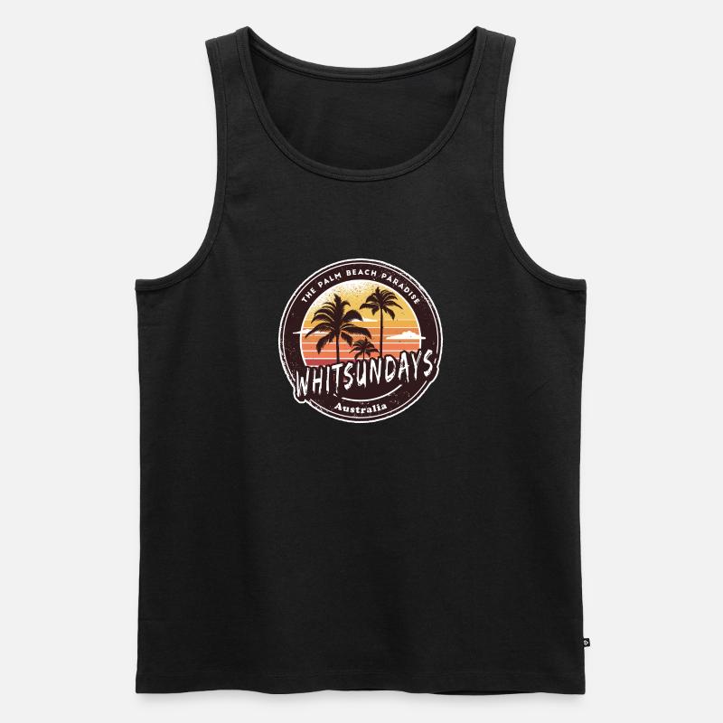 Whitsundays Australien Palmen Design - Männer Premium Bio Tank Top - Schwarz