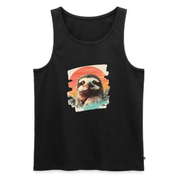 Sloth - Men's Premium Organic Tank Top - black - Front - AI Model Male 178 light (178cm)