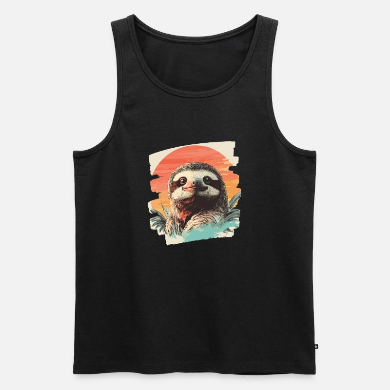 Faultier - Männer Premium Bio Tank Top - Schwarz