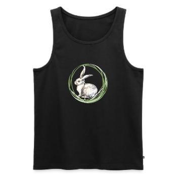 Motif lapin - Débardeur bio Premium Homme - noir - Devant - AI Model Male 178 light (178cm)