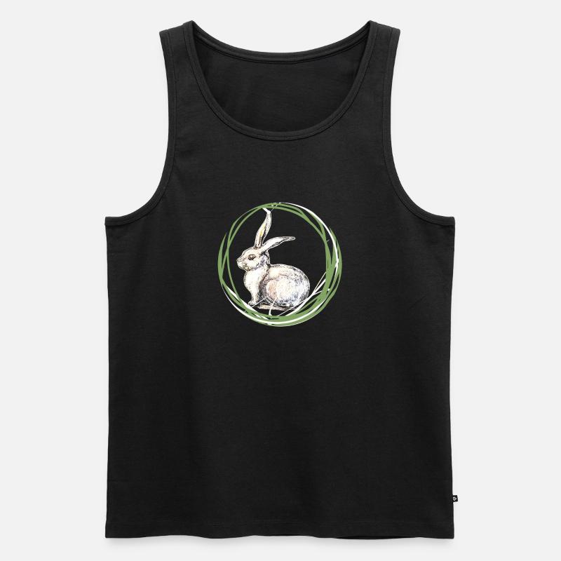 Hasenmotiv - Männer Premium Bio Tank Top - Schwarz