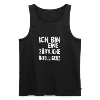 AI Saying: I am a tender intelligence - Men's Premium Organic Tank Top - black - Front - AI Model Male 178 light (178cm)