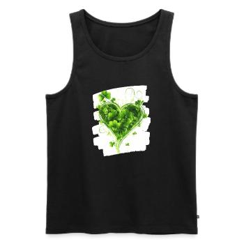 St. Patrick's Day Shamrock Heart - Men's Premium Organic Tank Top - black - Front - Michal (187cm)