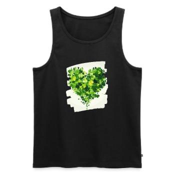 St. Patrick's Day Shamrock Heart - Men's Premium Organic Tank Top - black - Front - Michal (187cm)