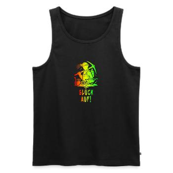 Good luck! Mining Design - Men's Premium Organic Tank Top - black - Front - Michal (187cm)