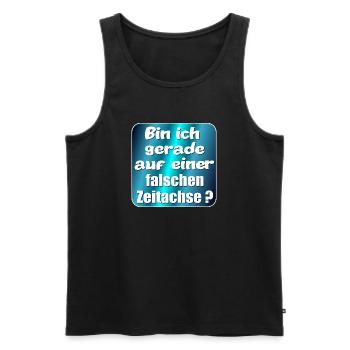 SIMULATION REALITÄT FALSCHE ZEITACHSE - Männer Premium Bio Tank Top - Schwarz - Vorne - AI Model Male 178 light (178cm)