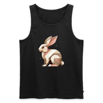 Géométrie charmante – Le lapin abstrait - Débardeur bio Premium Homme - noir - Devant - AI Model Male 178 light (178cm)