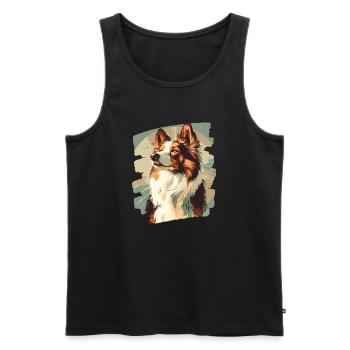 Collie - Männer Premium Bio Tank Top - Schwarz - Vorne - AI Model Male 178 light (178cm)