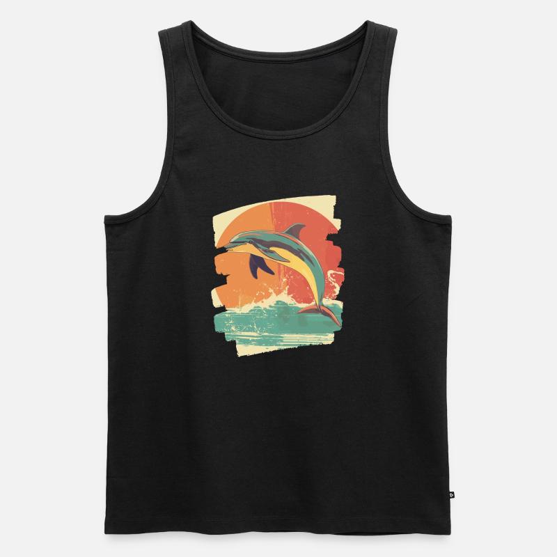 Delfin - Männer Premium Bio Tank Top - Schwarz