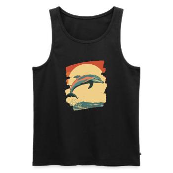 Dolphin - Men's Premium Organic Tank Top - black - Front - AI Model Male 178 light (178cm)