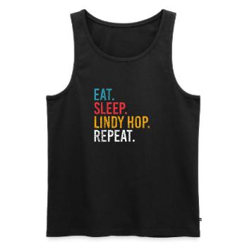 Eat Sleep Lindy Hop Repeat pour les danseurs de swing - Débardeur bio Premium Homme - noir - Devant - AI Model Male 178 light (178cm)